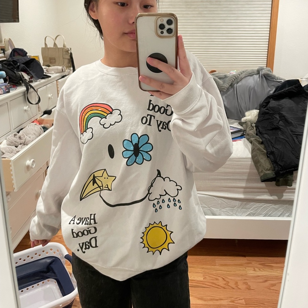 White Graphic Sweatshirt